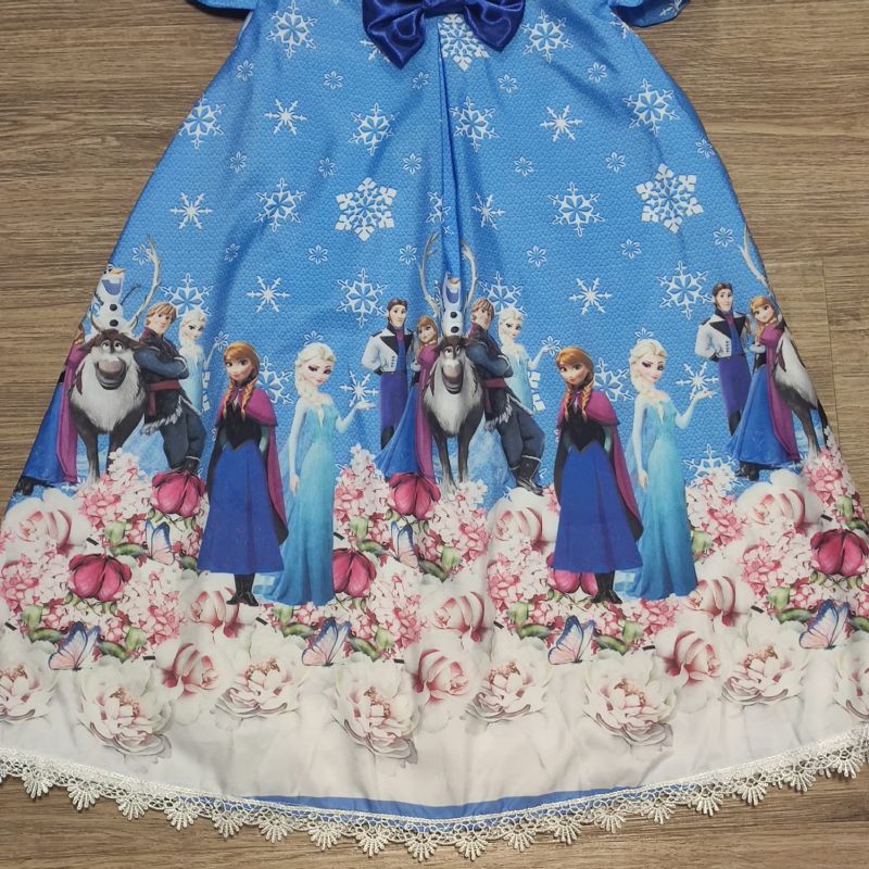 Vestido da Frozen Elsa e Anna Trapézio