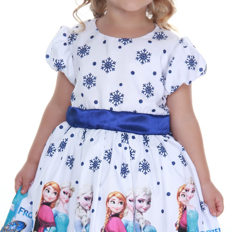 Vestido Infantil de Festa da Frozen Ana e Elsa