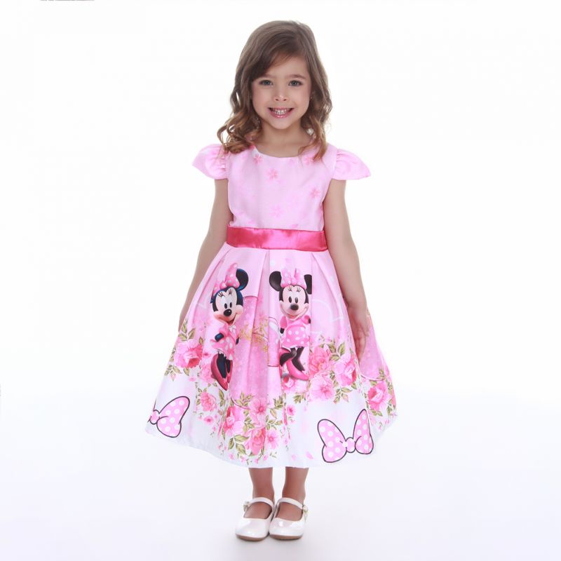 Vestido da Minnie Rosa Para Festa Infantil
