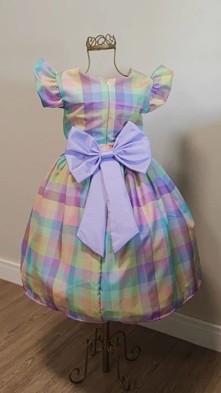 Vestido Infantil Quadriculado Candy Colors Luxo